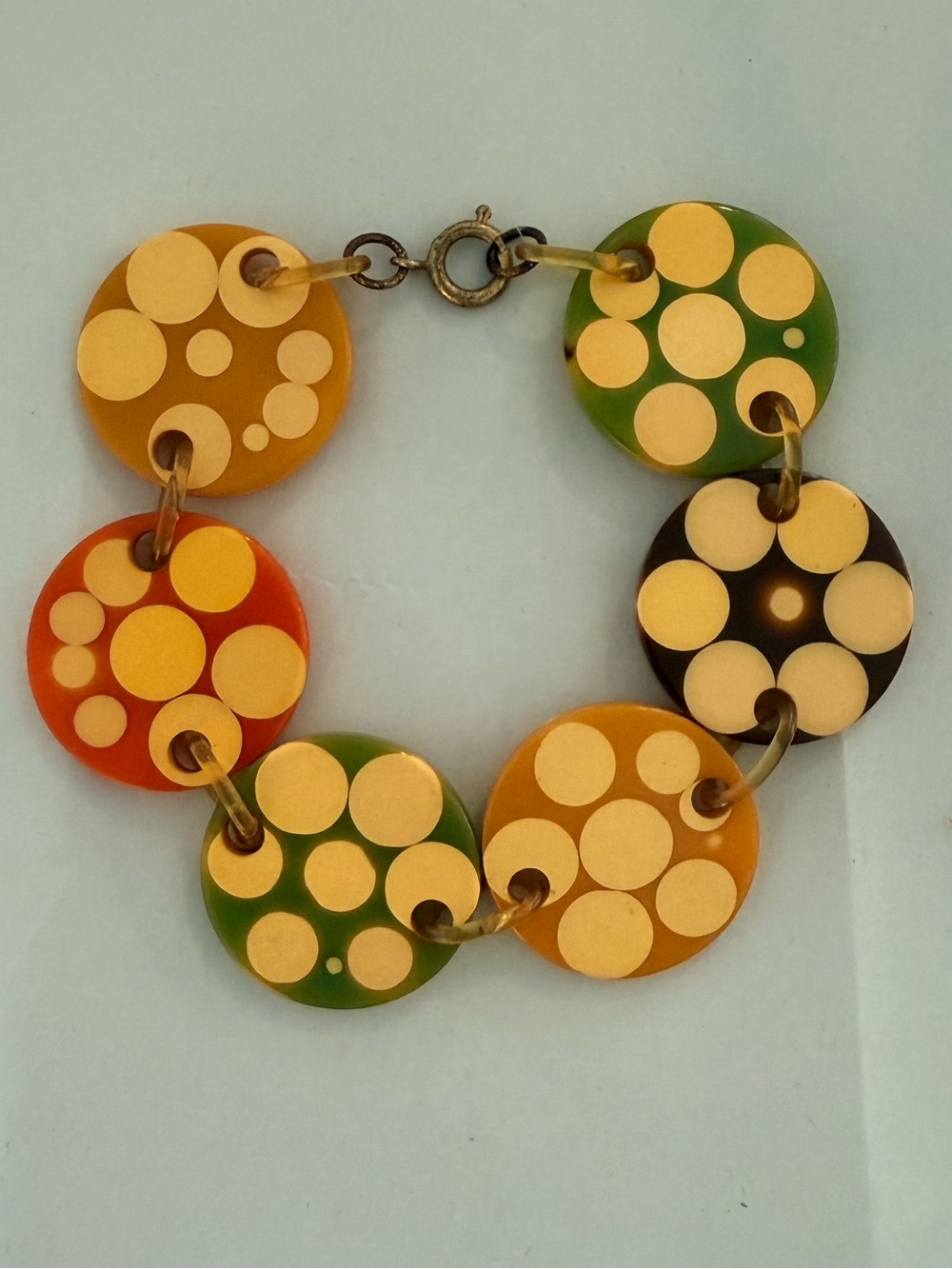 Vintage Charles Elkaim Bakelite Link Bracelet - Picture 3 of 9
